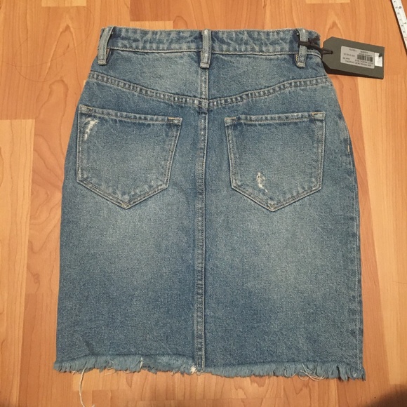 NWT All Saints Kim Distressed denim skirt (00) - Picture 8 of 9